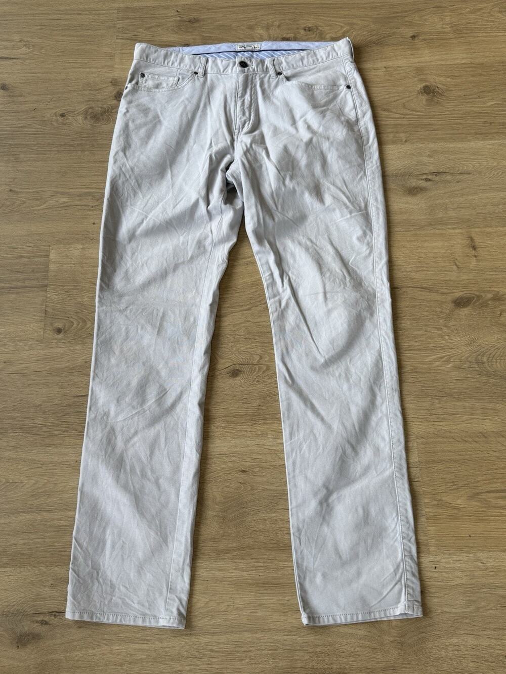 Peter Millar Ultimate 5 Pocket Sateen Pants Men 35x32 Lite Gray Performance